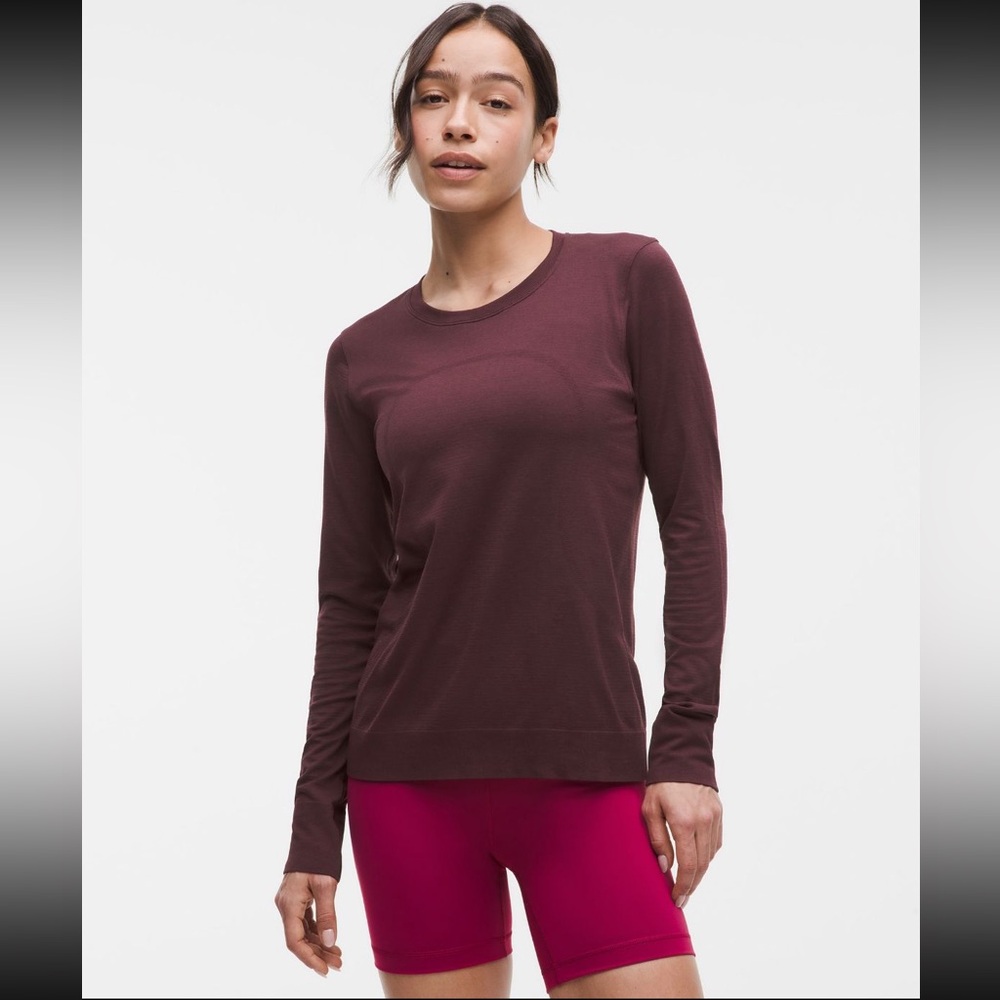 NWT lululemon Swiftly Relaxed Long Sleeve, Garnet, Size 8